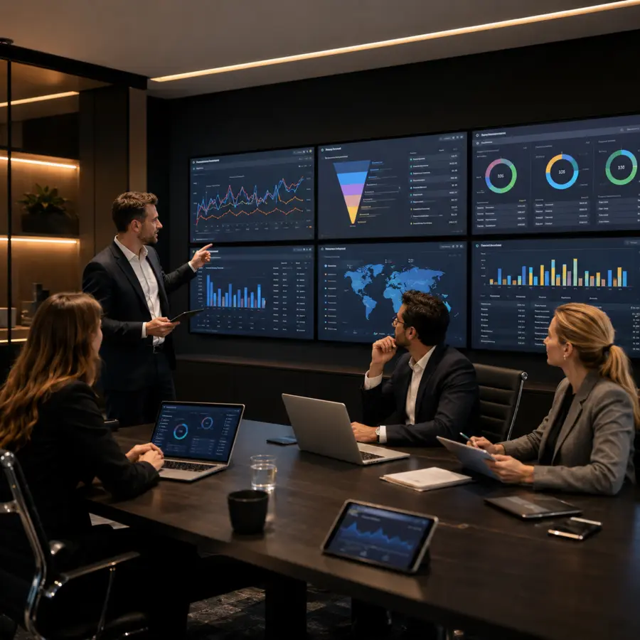 Multi-channel performance marketing analytics meeting